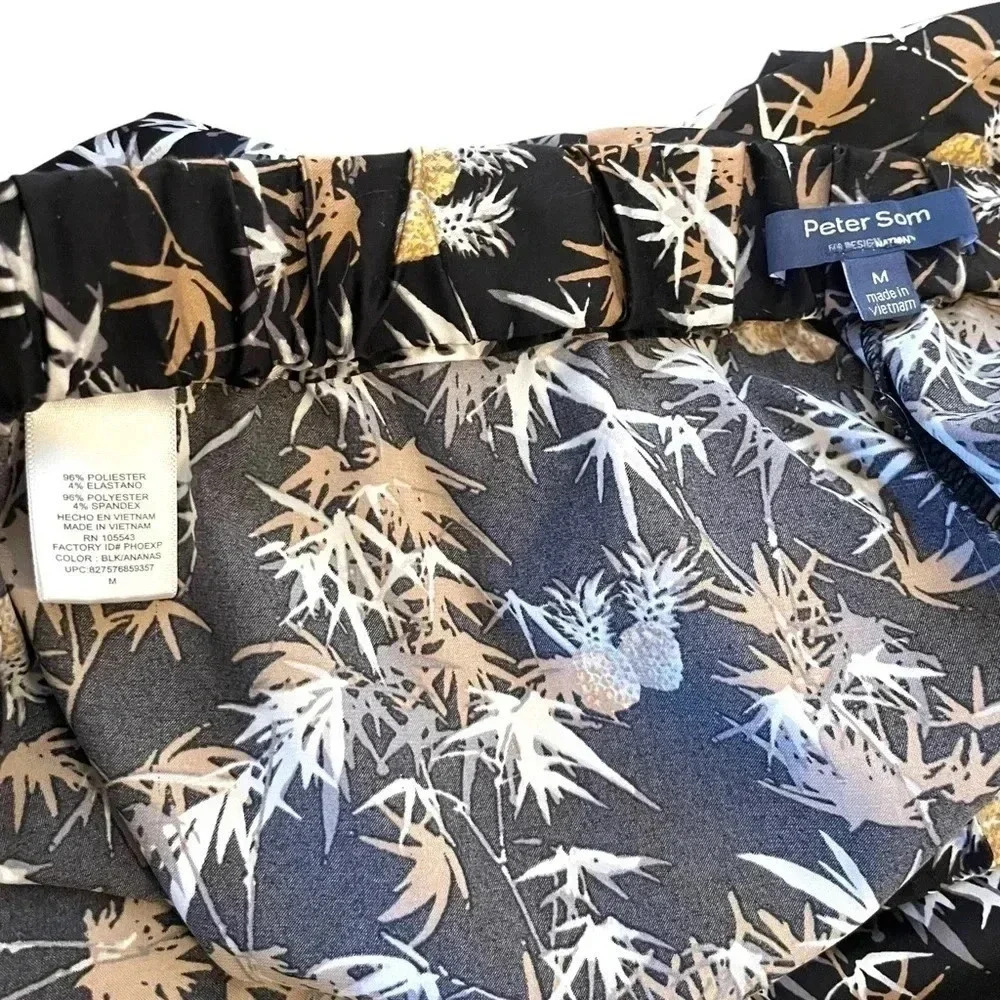 Peter Som Silky Pineapple Print Jogger Pants - Picture 6 of 6